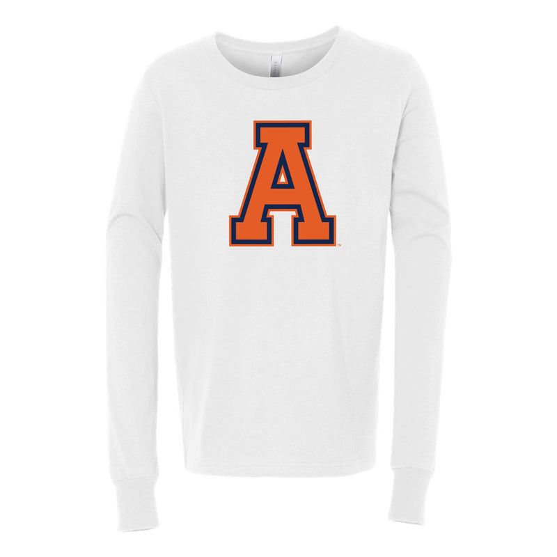 The Old School Auburn A | White Kids Long Sleeve