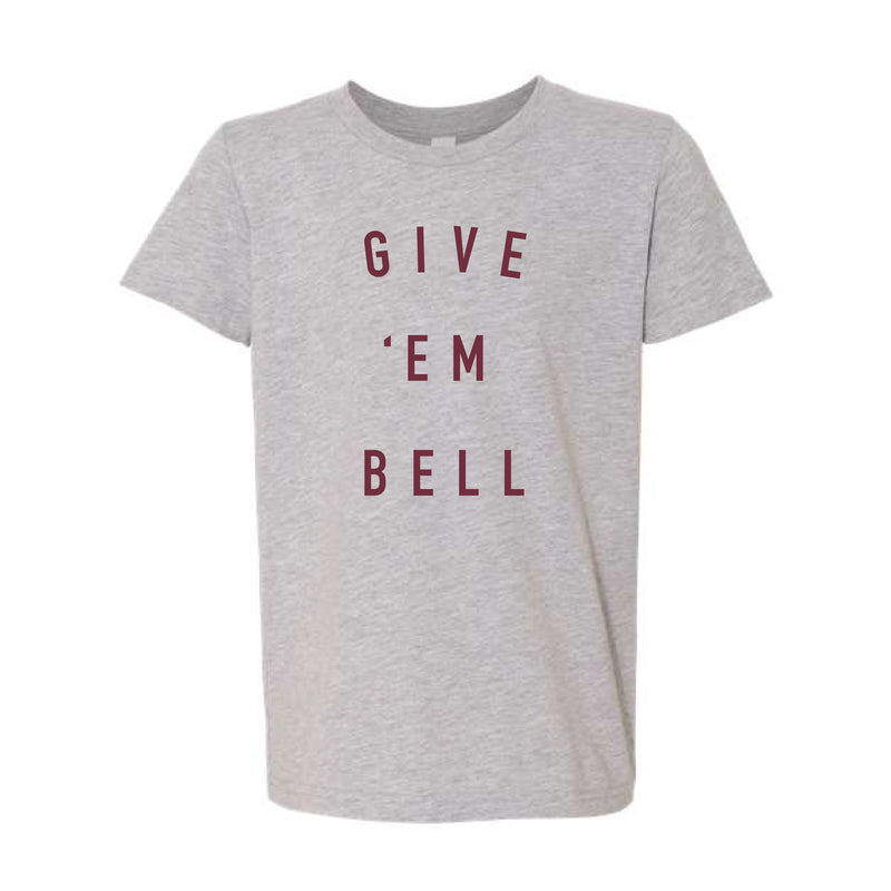 The Give ‘Em Bell Stacked  | Athletic Heather Kids Short Sleeve