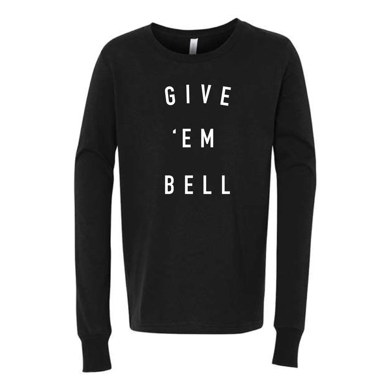 The Give ‘Em Bell Stacked | Black Kids Long Sleeve