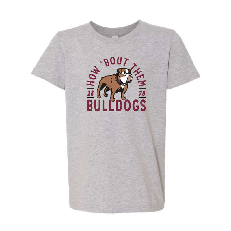 The How ‘Bout Them Bulldogs | Athletic Heather Kids Short Sleeve